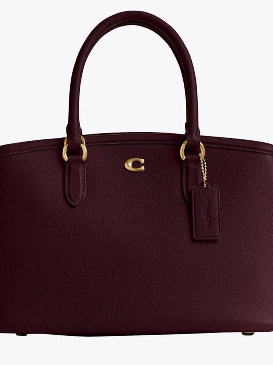 Coach Handbags - Coach Pebble Leather Satchel in Burgundy (merlot) with Gold Hardware